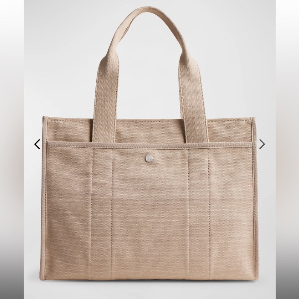 Coach Beige Canvas Tote with Brown Logo - Picture 4 of 5